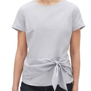 Banana Republic gray stripe tie front short sleeve